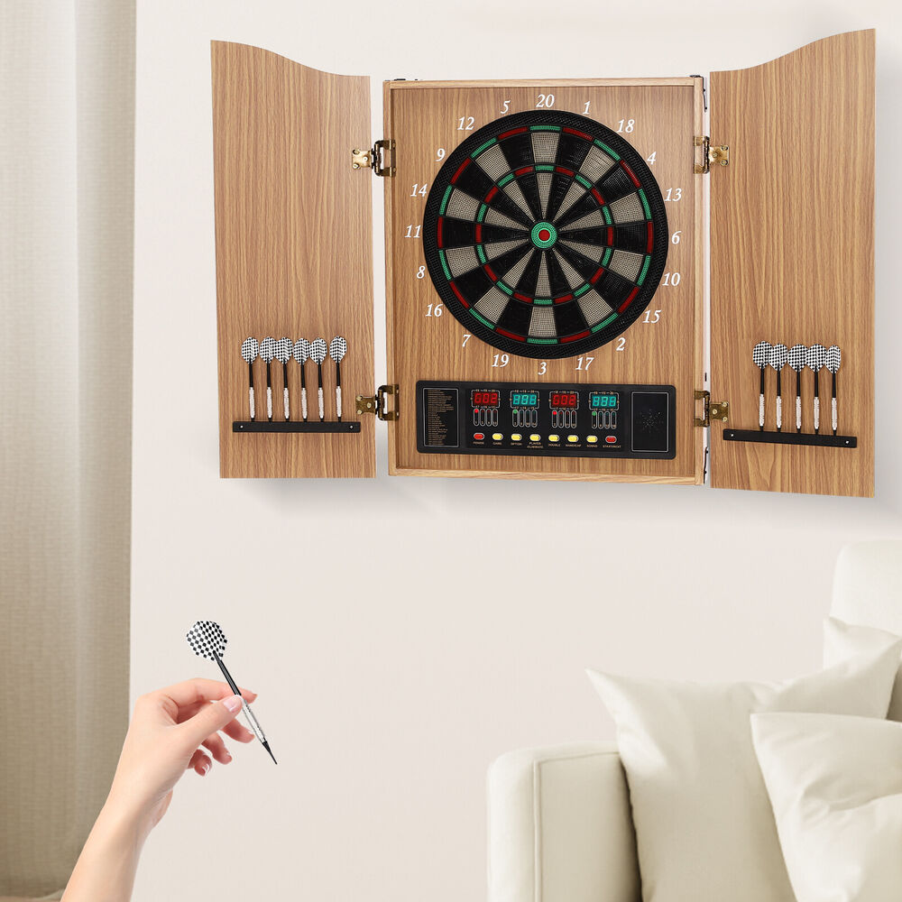 Electronic Dartboard Cabinet - Take Aim Electronic Dart Machine Dart