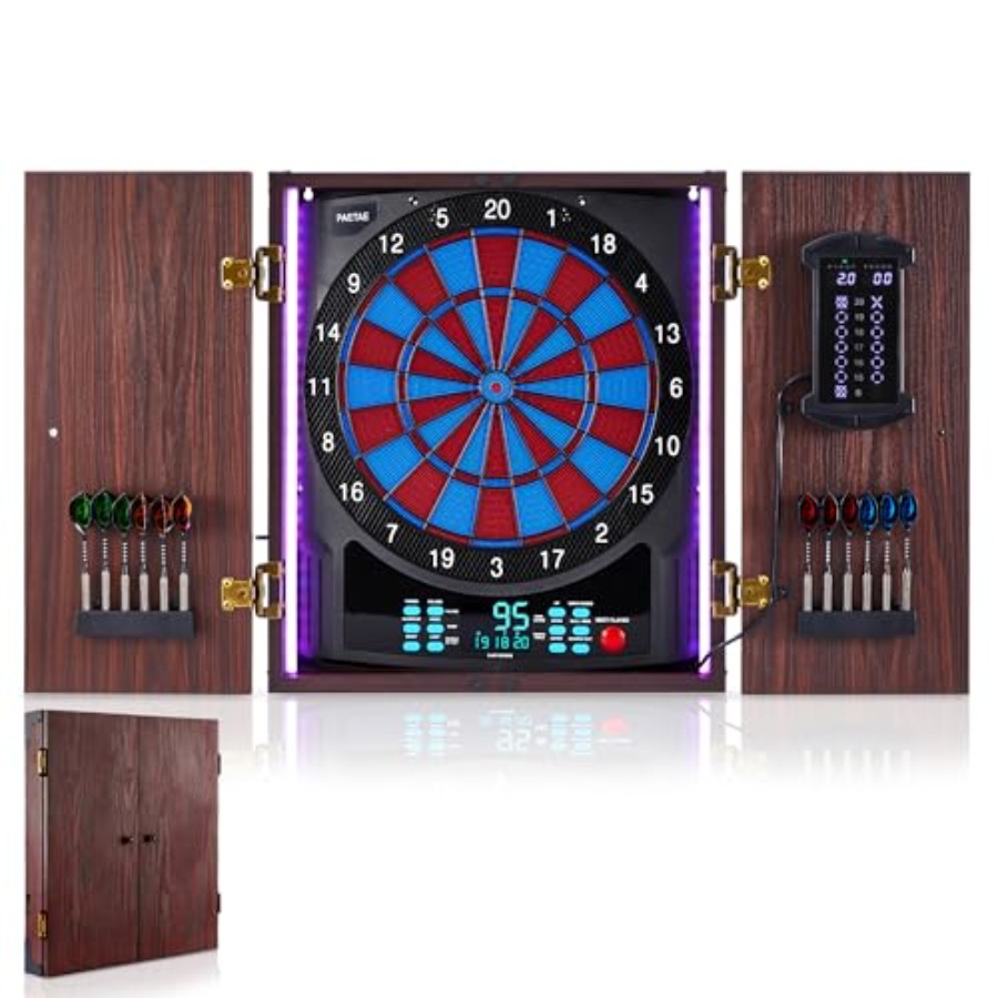Electronic Dartboard Cabinet - Electronic Dart Board with Cabinet Set,