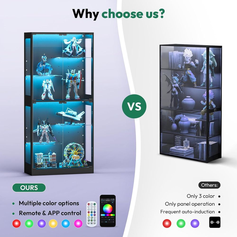 69 LED-Lit Glass Display Cabin - Glass Cabinet Display のレビューと価格