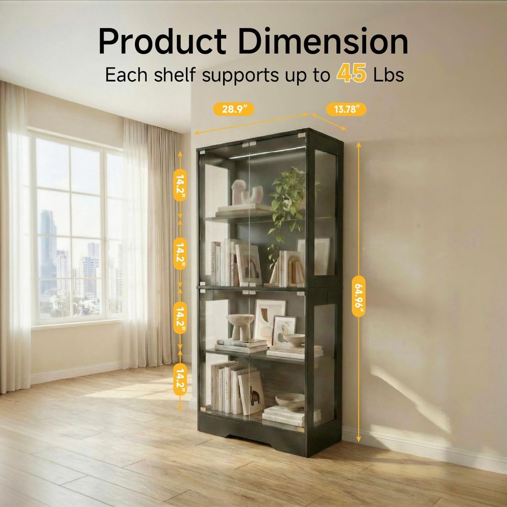 Dual-Tier Glass Display Cabine - Glass Cabinet Display のレビューと価格