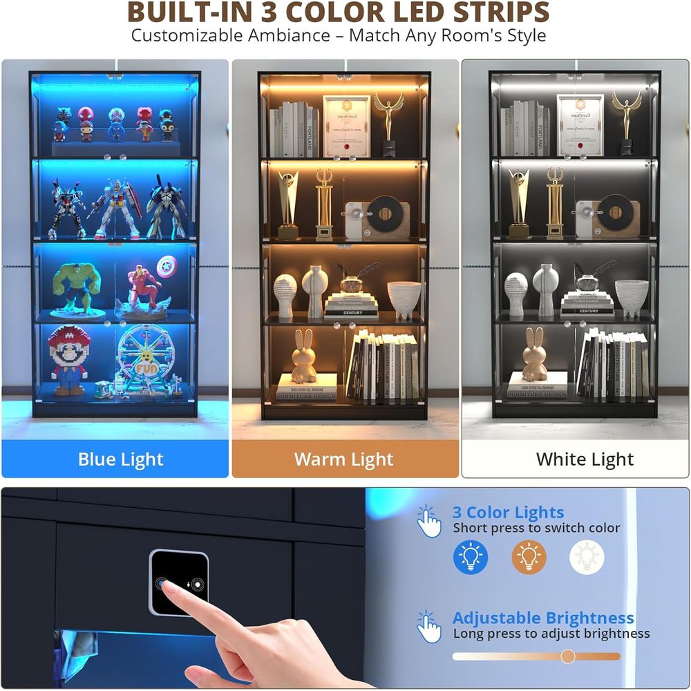 65 Glass Door Display Cabinet, - Glass Cabinet Display のレビューと価格