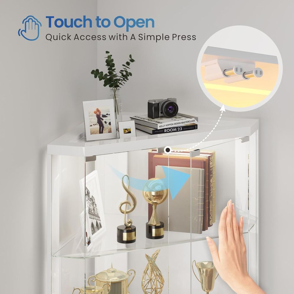 5-Tier White Display Cabinet w - Glass Cabinet Display のレビューと価格