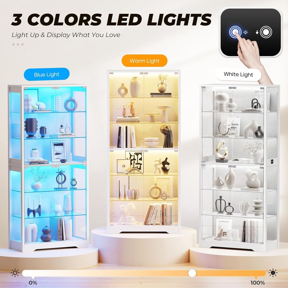 71 6-Tier Glass Door Display C - Glass Cabinet Display のレビューと価格
