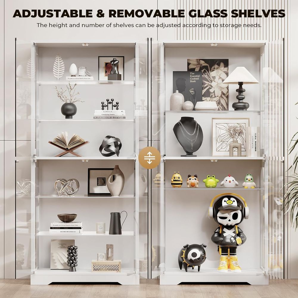 71 6-Tier Glass Door Display C - Glass Cabinet Display のレビューと価格