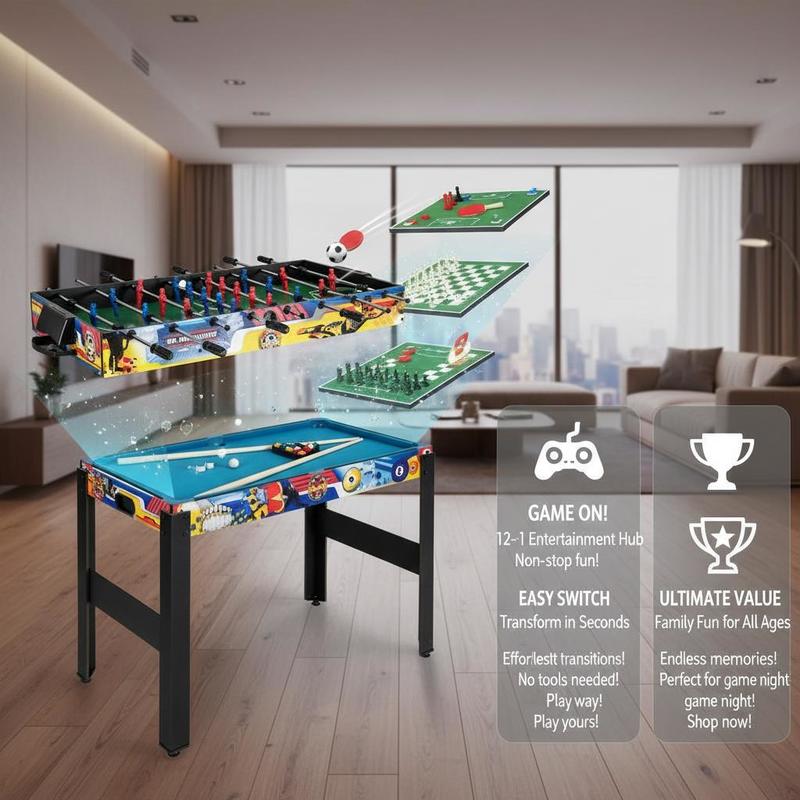 12-in-1 Combo Game Table Set w - Air Hockey Table のレビューと価格