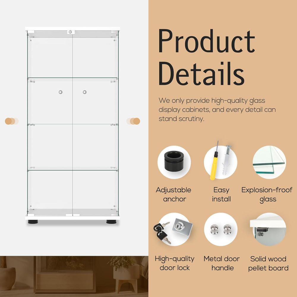 Quick-Install Glass Door Locka - Glass Cabinet Display のレビューと価格