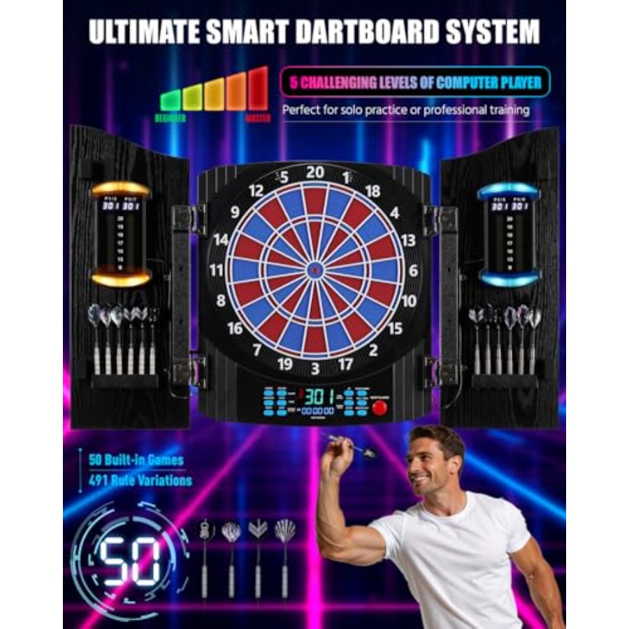 Electronic Dart Board, Electri - Electronic Dartboard Cabinet のレビューと価格