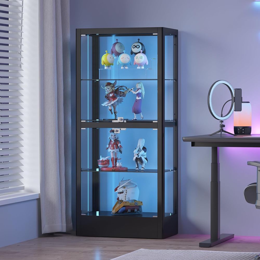 4-Sided Lockable Glass Display - Glass Cabinet Display のレビューと価格