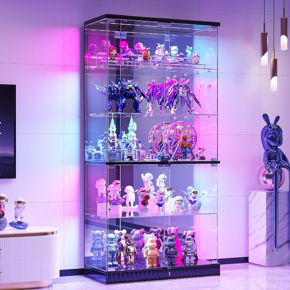 LED-Illuminated 5-Tier Lockabl - Glass Cabinet Display のレビューと価格