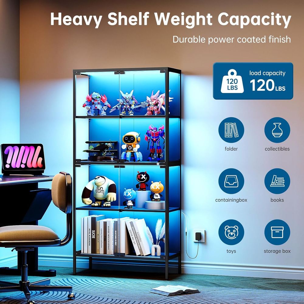 65 LED-Lit Glass Display Cabin - Glass Cabinet Display のレビューと価格